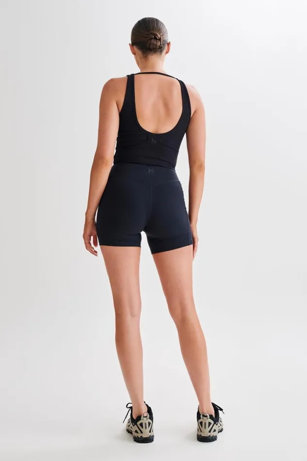 Women Meshki Tops Rory Ribbed Yoga Top 8211 Black