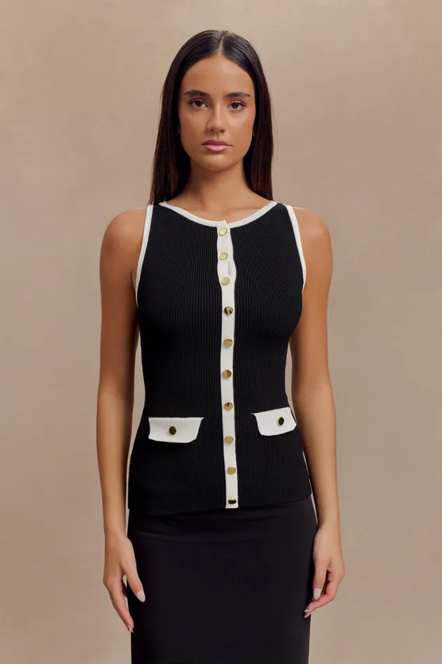 Women Meshki Tops Sawyer Longline Top 8211 BlackWhite
