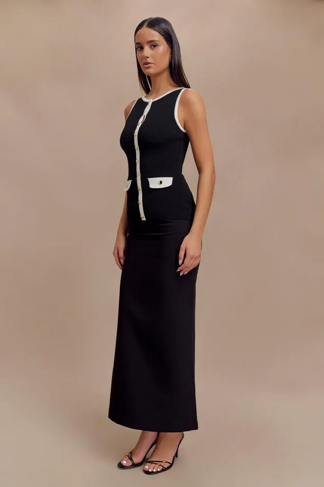 Women Meshki Tops Sawyer Longline Top 8211 BlackWhite