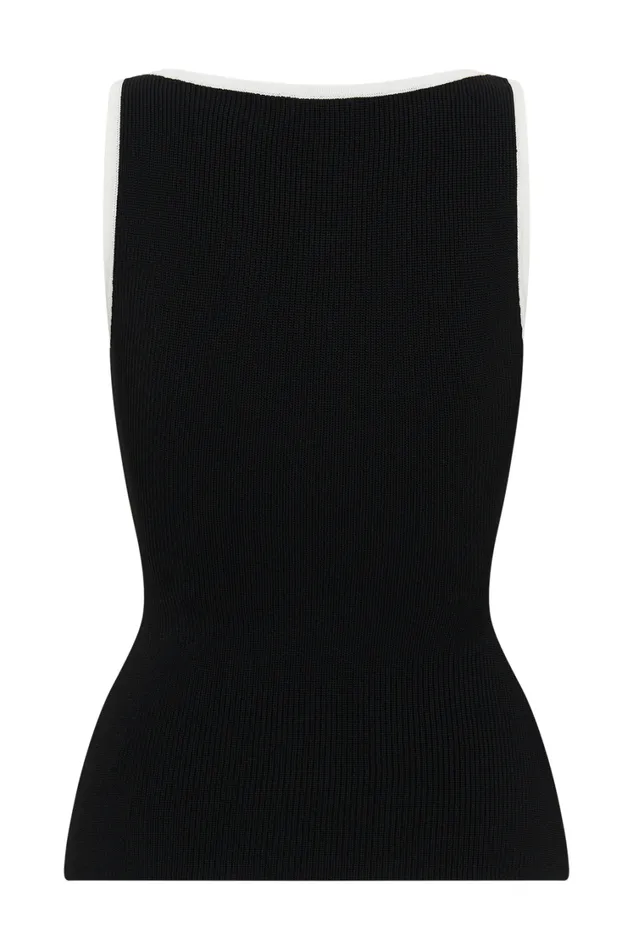 Women Meshki Tops Sawyer Longline Top 8211 BlackWhite