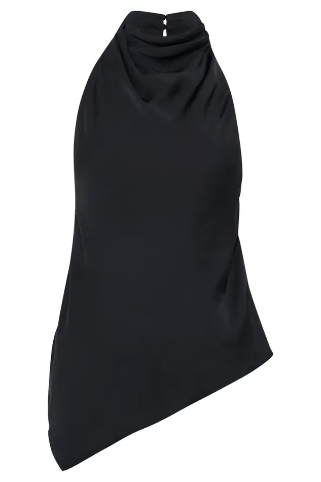 Women Meshki Tops Seraphine Satin Halter Top 8211 Black