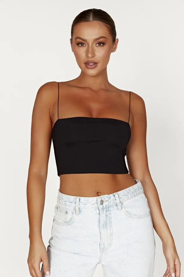 Women Meshki Tops Yvonne Cami Crop Top 8211 Black