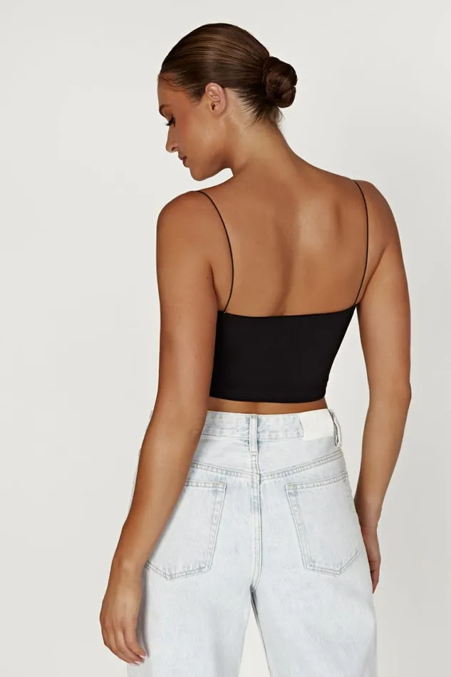 Women Meshki Tops Yvonne Cami Crop Top 8211 Black