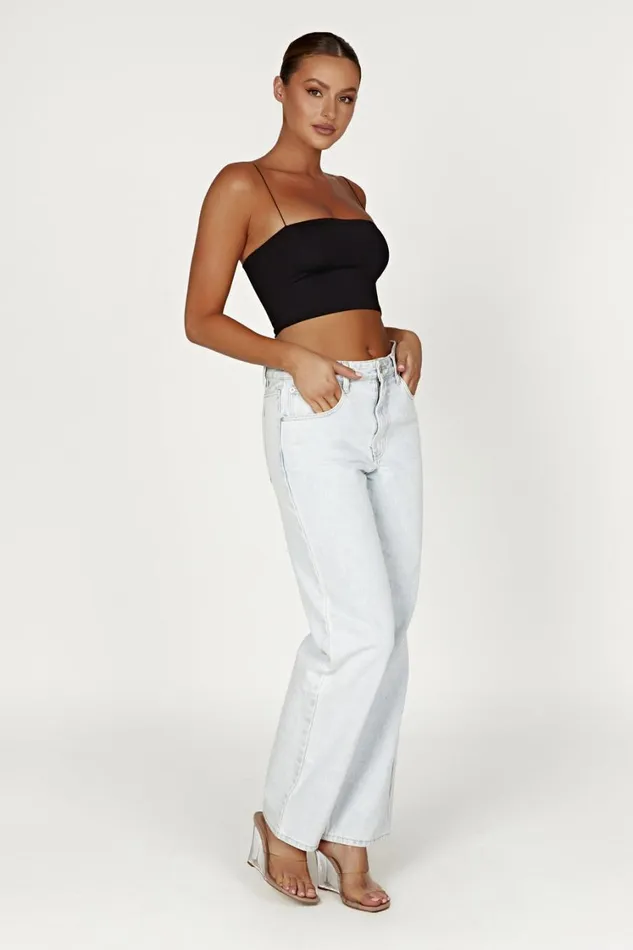 Women Meshki Tops Yvonne Cami Crop Top 8211 Black