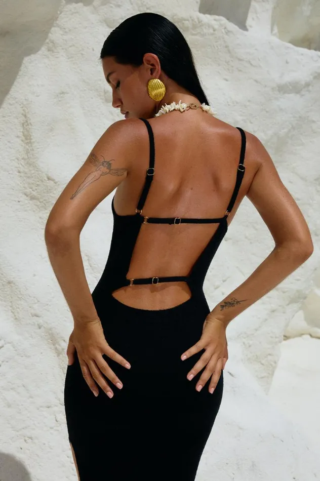Women Midi Dresses Runaway The Label AKARI MIDI DRESS Black