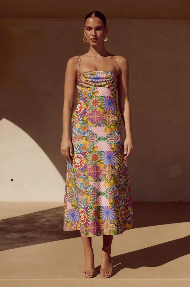 Women Midi Dresses Runaway The Label ANACAPRI MIDI DRESS Anacapri Pink