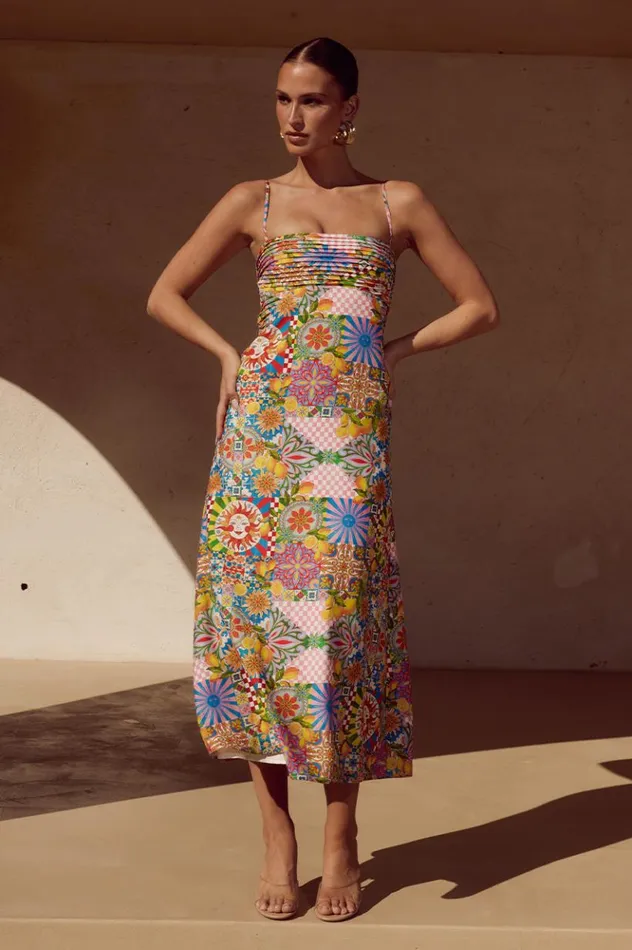 Women Midi Dresses Runaway The Label ANACAPRI MIDI DRESS Anacapri Pink