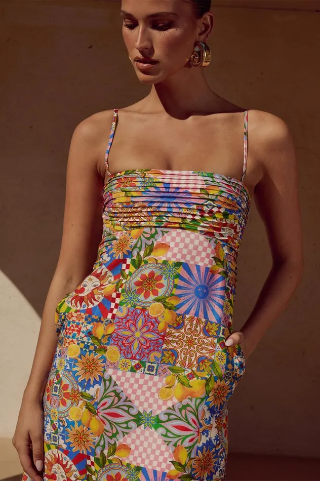 Women Midi Dresses Runaway The Label ANACAPRI MIDI DRESS Anacapri Pink