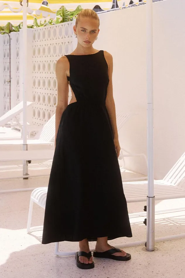 Women Midi Dresses Runaway The Label BELA MIDI DRESS Black