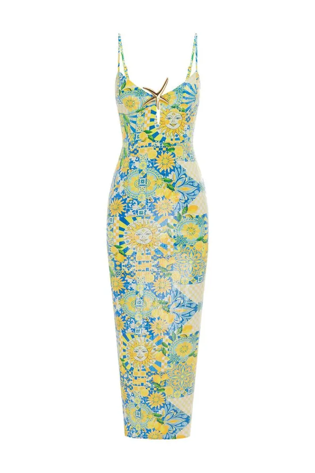 Women Midi Dresses Runaway The Label BENITO MIDI DRESS Anacapri Lemon