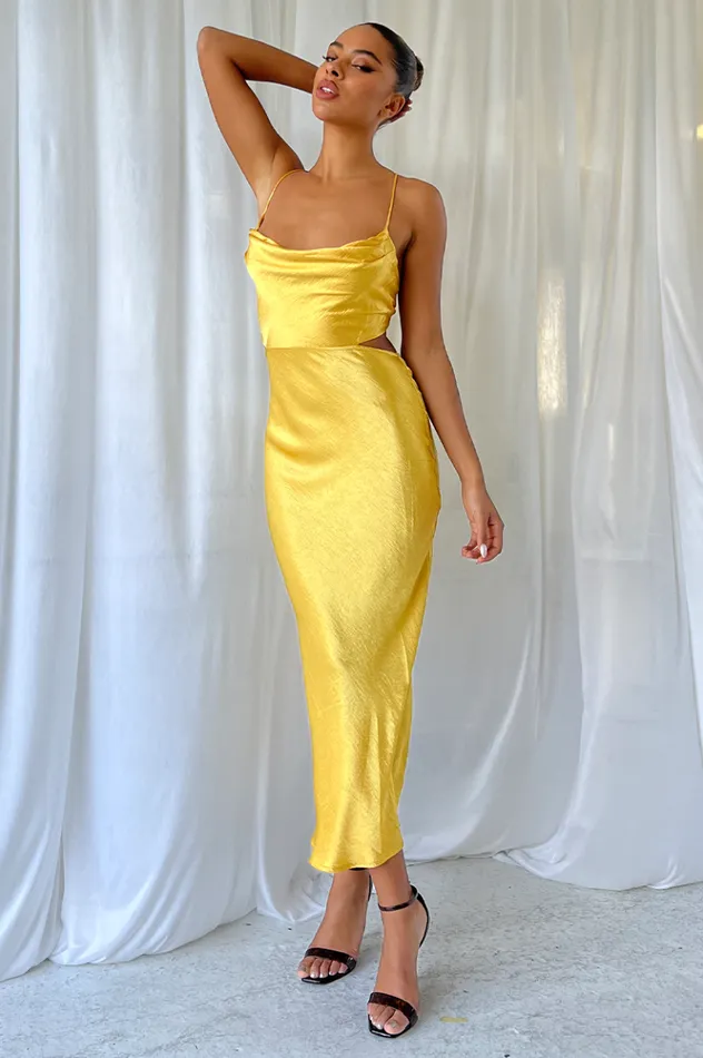 Women Midi Dresses Runaway The Label Chaya Slip Dress Marigold Women Midi Dresses Runaway The Label Chaya Slip Dress Marigold