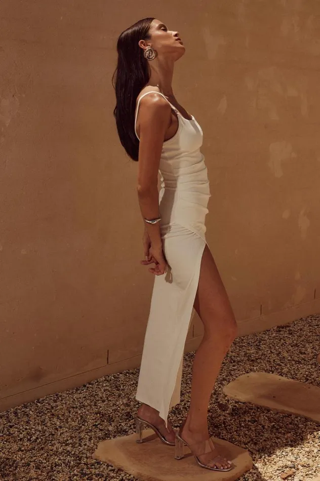 Women Midi Dresses Runaway The Label EDIN LONG MIDI DRESS White