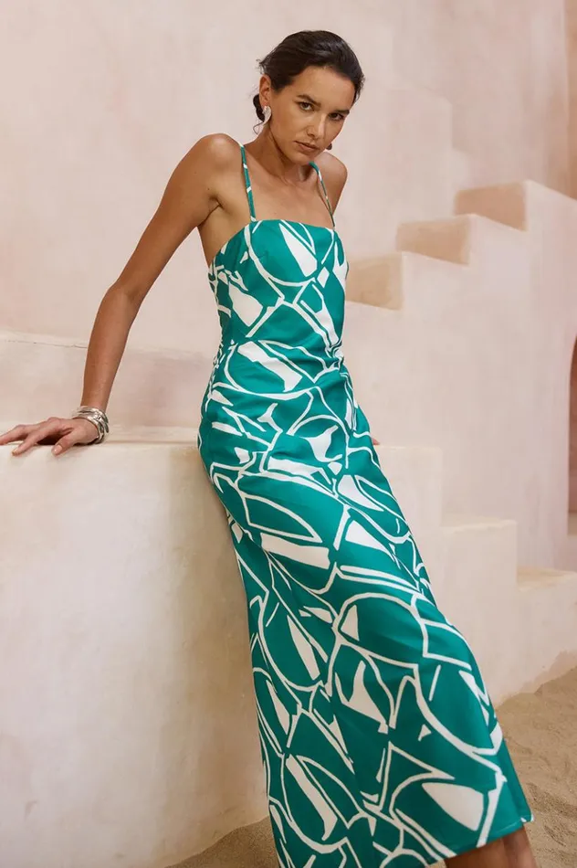 Women Midi Dresses Runaway The Label GIANI MIDI DRESS Green