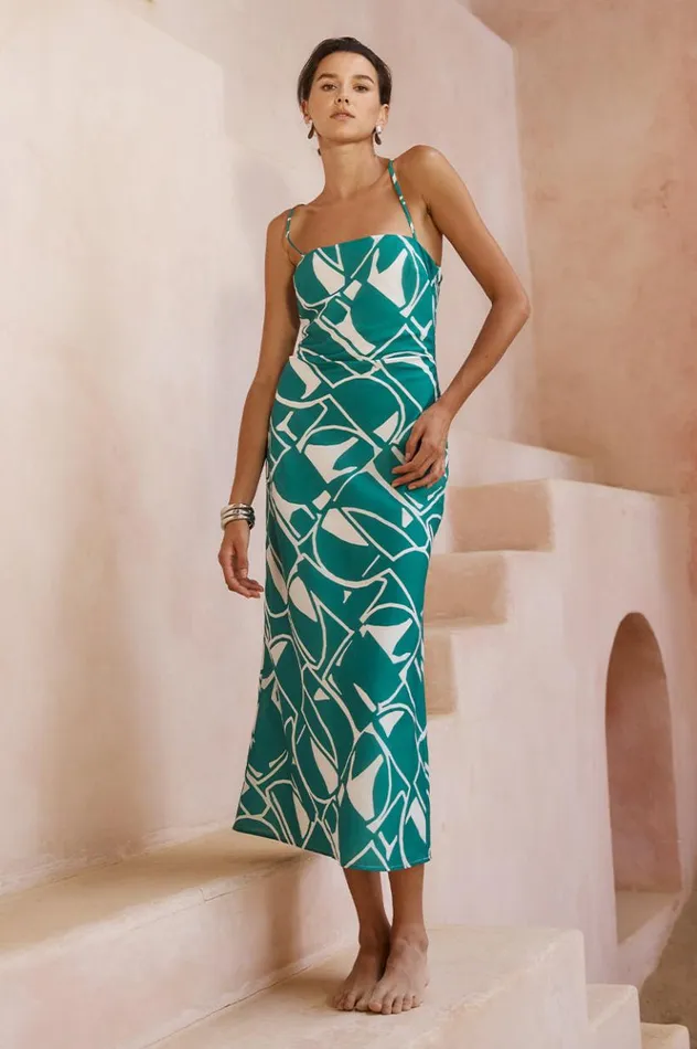 Women Midi Dresses Runaway The Label GIANI MIDI DRESS Green