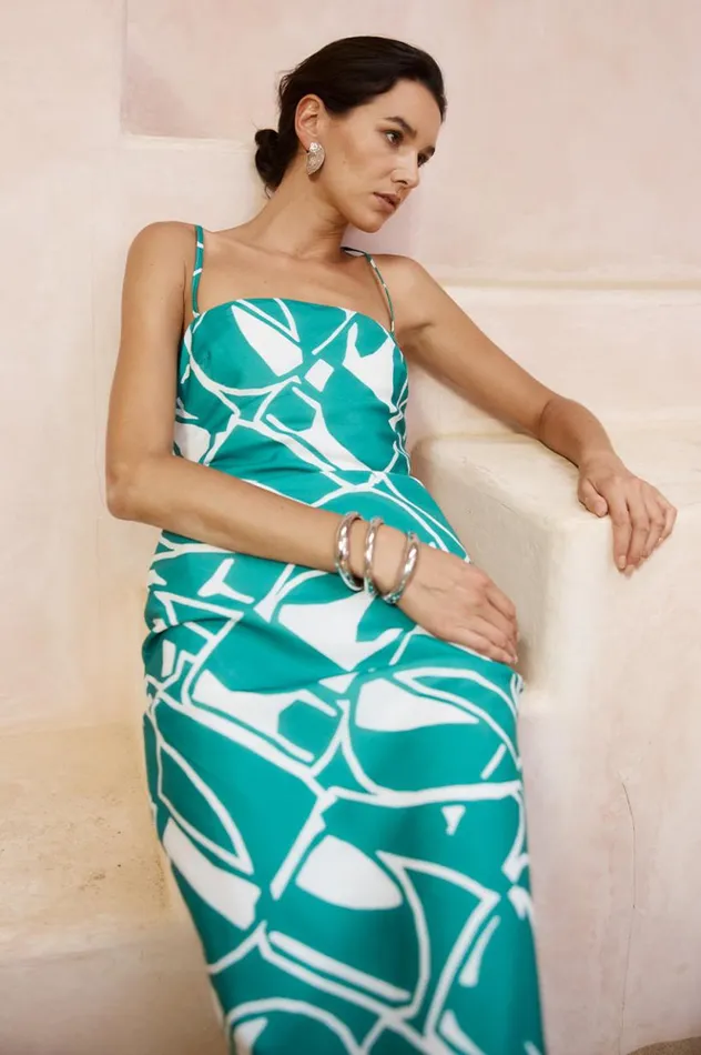 Women Midi Dresses Runaway The Label GIANI MIDI DRESS Green