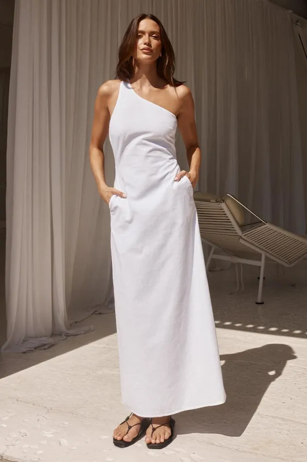 Women Midi Dresses Runaway The Label HARRI MIDI DRESS White