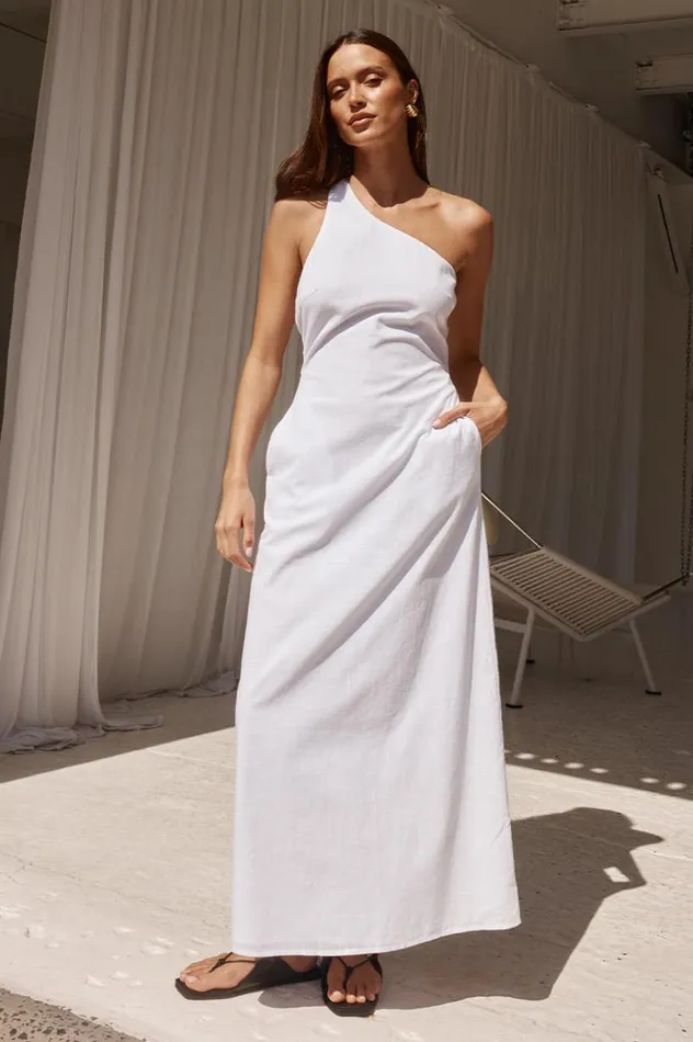 Women Midi Dresses Runaway The Label HARRI MIDI DRESS White
