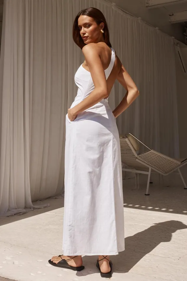 Women Midi Dresses Runaway The Label HARRI MIDI DRESS White