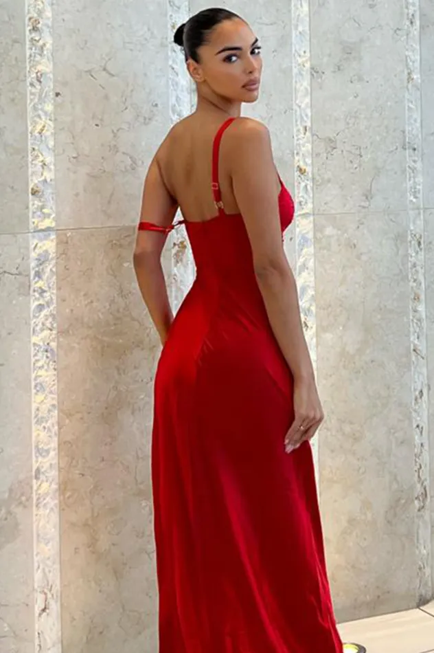 Women Midi Dresses Runaway The Label Kelsi Midi Dress Red