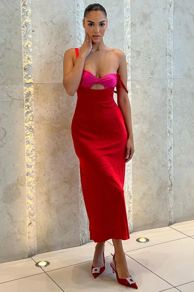 Women Midi Dresses Runaway The Label Kelsi Midi Dress Red