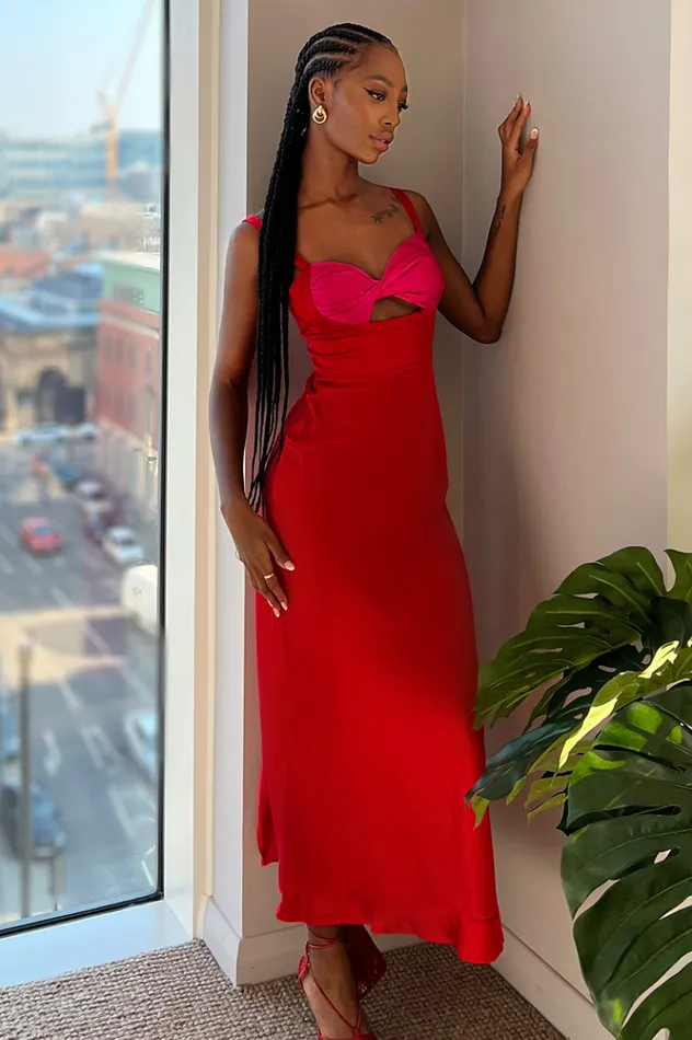 Women Midi Dresses Runaway The Label Kelsi Midi Dress Red