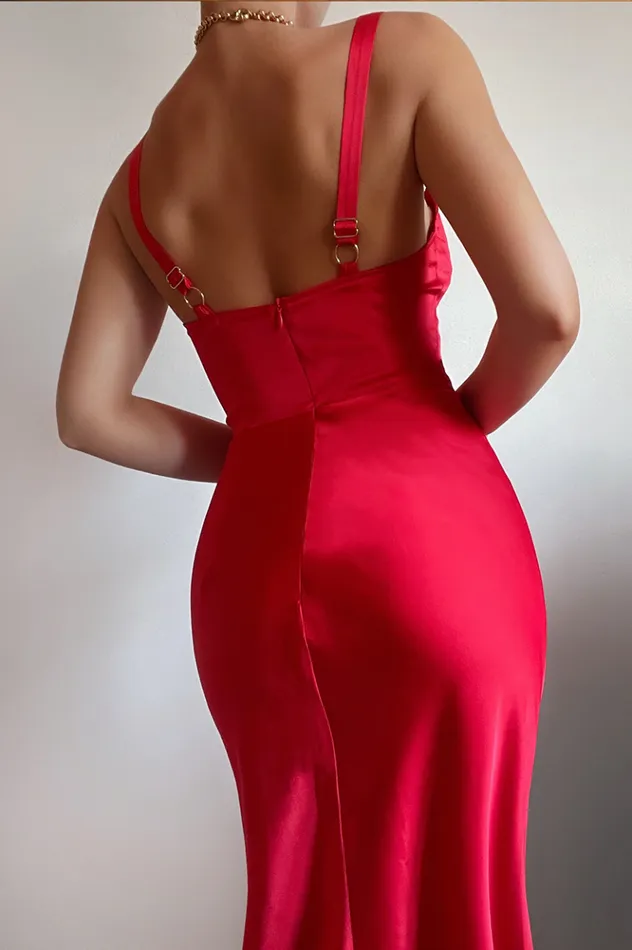 Women Midi Dresses Runaway The Label Kelsi Midi Dress Red