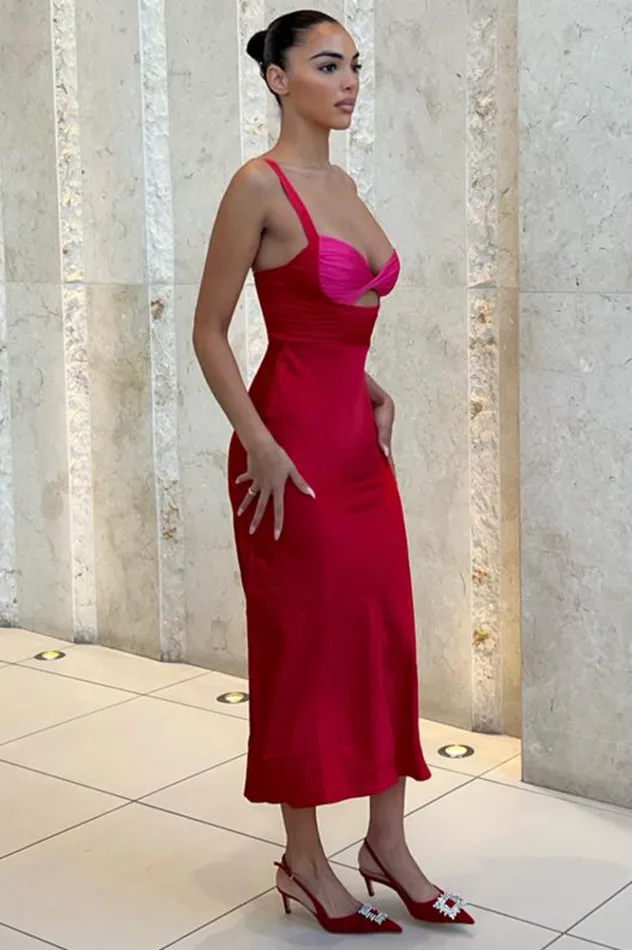 Women Midi Dresses Runaway The Label Kelsi Midi Dress Red