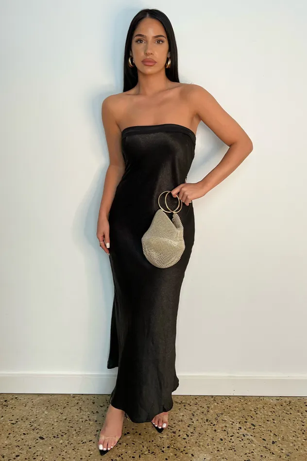 Women Midi Dresses Runaway The Label Leila Slip Dress Black