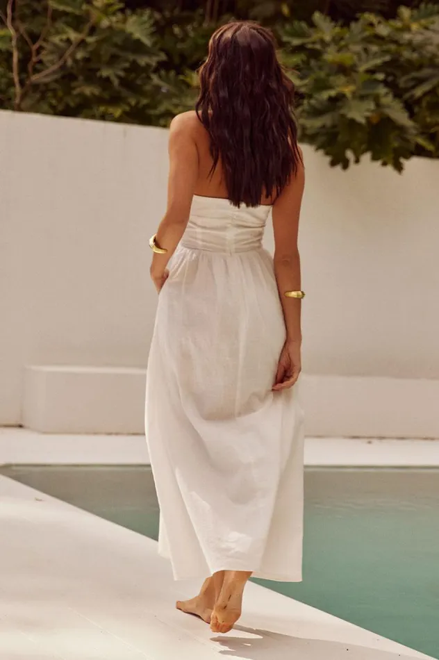 Women Midi Dresses Runaway The Label LOCKLEA MIDI DRESS White