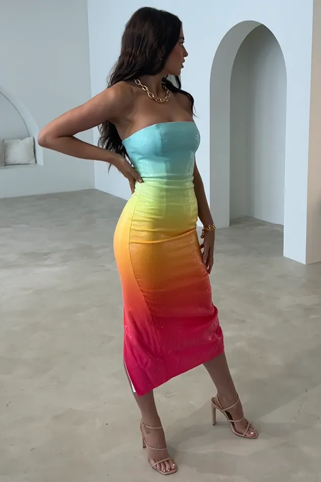 Women Midi Dresses Runaway The Label MALIBU MIDI DRESS Multi