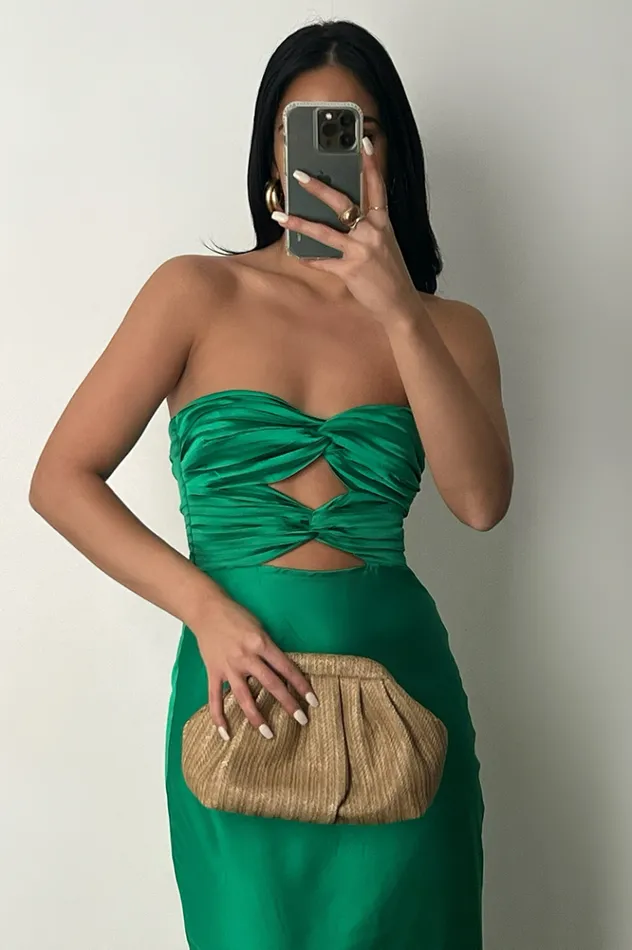 Women Midi Dresses Runaway The Label MICH SLIP DRESS Emerald