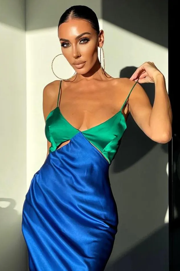 Women Midi Dresses Runaway The Label Nico Slip Dress Greenroyal Women Midi Dresses Runaway The Label Nico Slip Dress Greenroyal