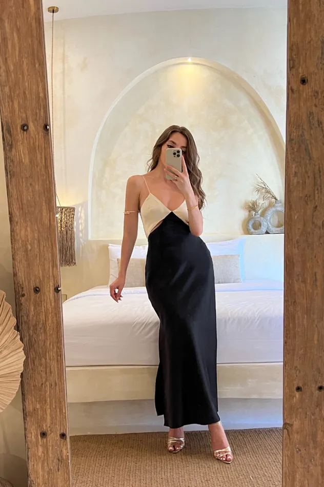Women Midi Dresses Runaway The Label Nico Slip Dress Sandblack Women Midi Dresses Runaway The Label Nico Slip Dress Sandblack