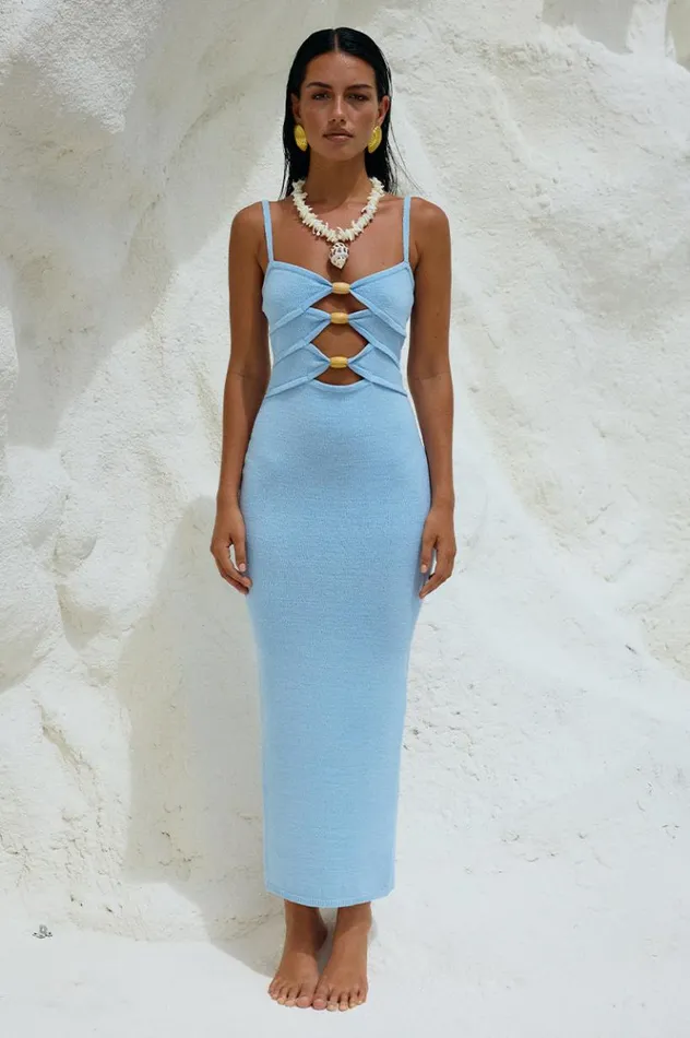 Women Midi Dresses Runaway The Label NORMANI MIDI DRESS Ice Blue
