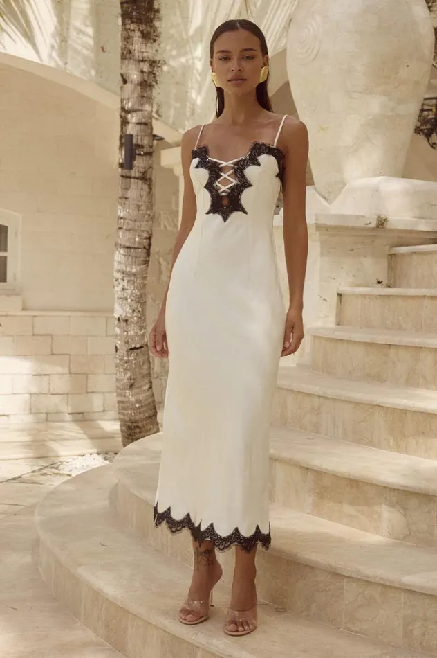 Women Midi Dresses Runaway The Label NULI MIDI DRESS Whiteblack