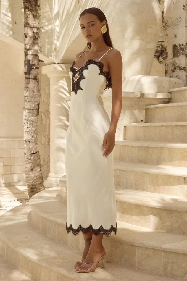 Women Midi Dresses Runaway The Label NULI MIDI DRESS Whiteblack