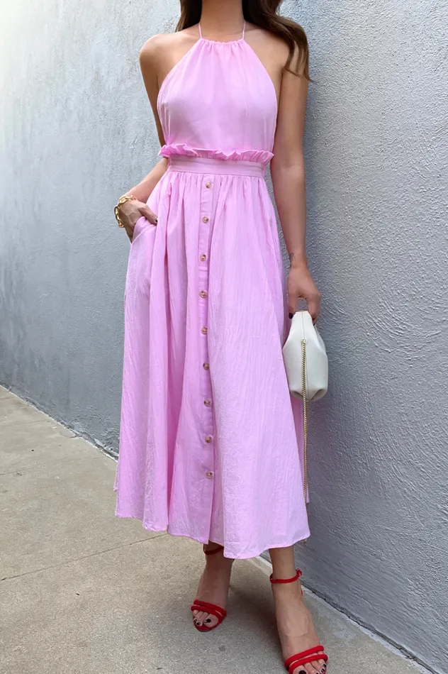 Women Midi Dresses Runaway The Label Saige Midi Dress Musk Pink