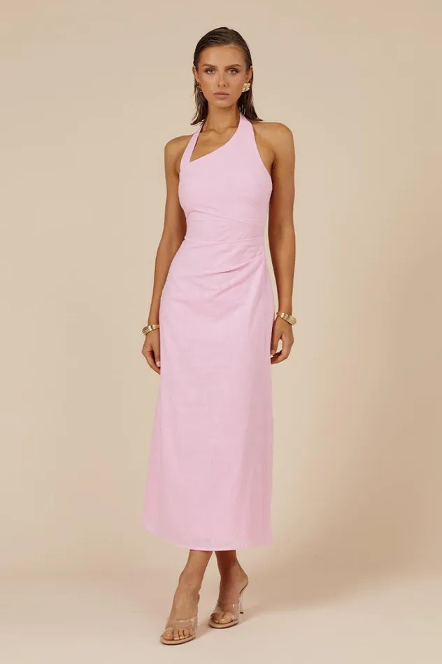 Women Midi Dresses Runaway The Label SAPHIRA LONG MIDI DRESS Bubblegum