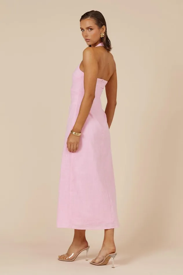 Women Midi Dresses Runaway The Label SAPHIRA LONG MIDI DRESS Bubblegum
