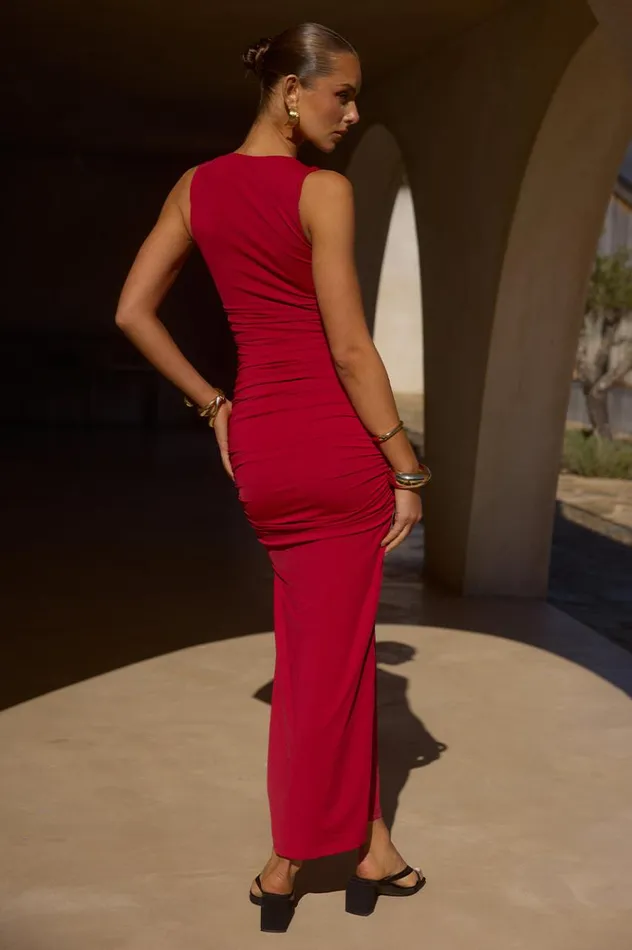 Women Midi Dresses Runaway The Label SHARNI MIDI DRESS Cherry Red