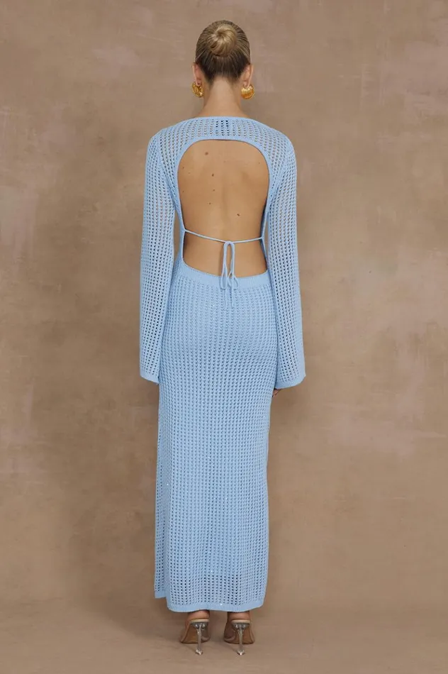 Women Midi Dresses Runaway The Label TASHANI MIDI DRESS Light Blue