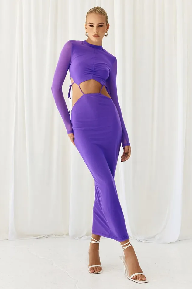 Women Midi Dresses Runaway The Label VILLA MIDI DRESS Purple