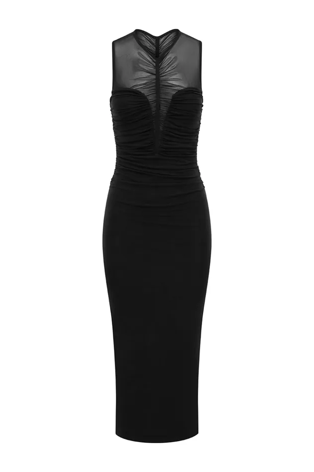 Women Midi Dresses Runaway The Label WINX MIDI DRESS Black