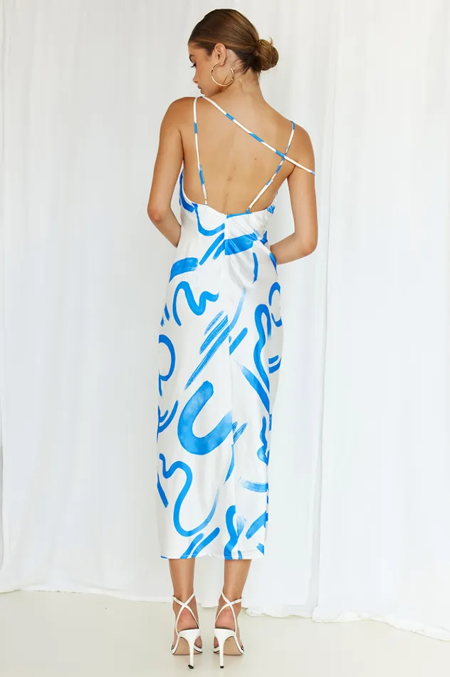 Women Midi Dresses Runaway The Label York Slip Dress Whiteblue Women Midi Dresses Runaway The Label York Slip Dress Whiteblue