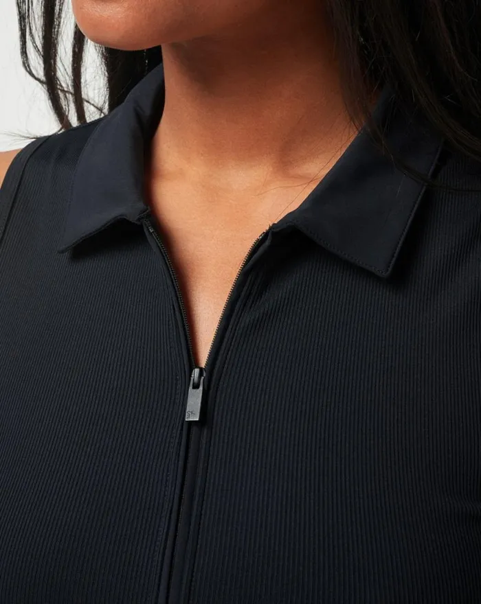 Women MIDLINE MOVEKNIT POLO Black TravisMathew Polos