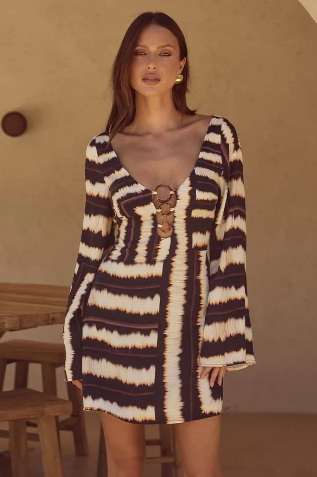 Women Mini Dresses Runaway The Label AZURE MINI DRESS Noria Print