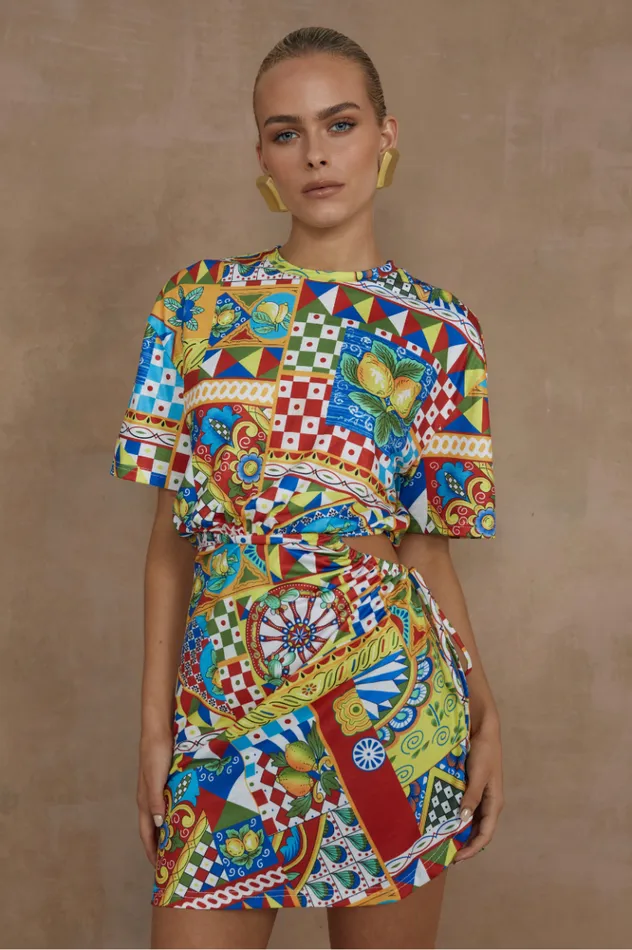 Women Mini Dresses Runaway The Label BRIZZIE MINI DRESS Phaedra Print