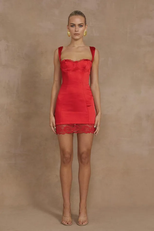 Women Mini Dresses Runaway The Label CLAUDELLE MINI DRESS Red