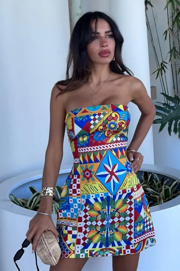 Women Mini Dresses Runaway The Label CLEMENTINE MINI DRESS Phaedra Print