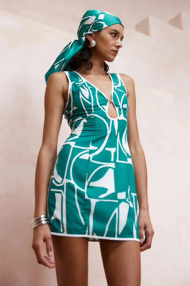 Women Mini Dresses Runaway The Label GIANI MINI DRESS Green